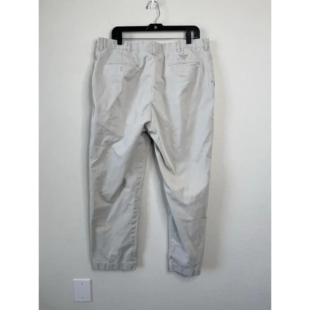 Polo Ralph‎ Lauren Pants Mens 38x32 Khaki Prospect Chino Flat Front Preppy Twill